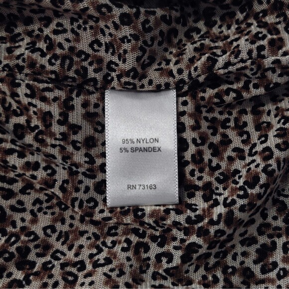 Vintage Y2K Mesh Tank Top Shirt Leopard Cowl Scoop S Small Cable Gauge Cheetah - Picture 7 of 8